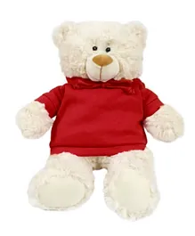 Caravaan Teddy Bear with Trendy Red Hoodie - 12 x 18 x 38 cm