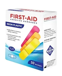 First Aid Neon Plastic Bandages - Pack of 50