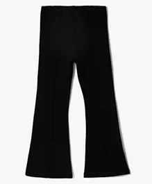 Koton Solid Wide Leg Trousers - Black