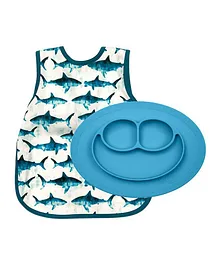 Ezpz Mini Mat Blue & BapronBaby  Shark Attack Bundle