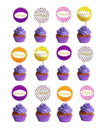 LA FIESTA Eid Mubarak Cupcake Toppers - 20 Pieces