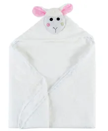 Zoocchini Lola The Lamb Hooded Towel - White