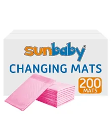 Sunbaby Disposable Changing Mats Pack of 200 - Pink