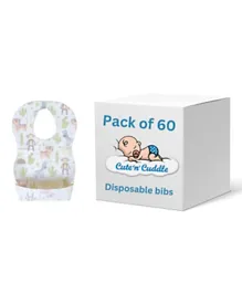 Cute 'n' Cuddle Disposable Bibs White - Pack of 60