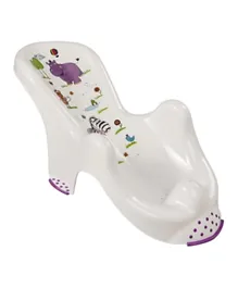 Keeper Anatomic Baby Bath Chair Hippo Print - White