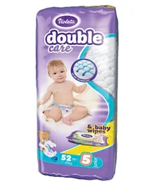 Violeta Diapers Dc Air Dry Junior Size 5 Jumbo Pack of 52  - Free Pack of 40 Almond Baby Wipes