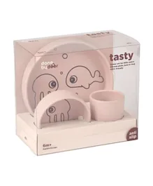 Done By Deer Silicone Dinner Set Sea Friends  - Powder