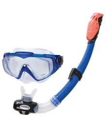Intex Aqua Pro Silicone Swim Set - Snorkeling Mask & Snorkel, Comfort Fit, Panoramic View, 14 Years+ Blue