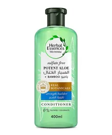 Herbal Essence Hair Strengthening Sulfate-Free Potent Aloe Vera Bamboo Natural Conditioner for Dry Hair - 400ml