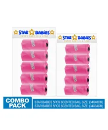 Star Babies Pink Scented Bag Rolls Pack of 10 - 150 Bags