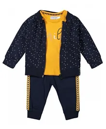 3 Piece Babysuit Trousers Set - Navy