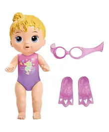 Baby Alive Sunny Swimmer Doll 25.4cm with Goggles & Flippers - Poseable 3+ Years Waterplay Toy