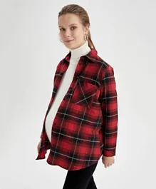 DeFacto Checkered Maternity Shirt - Red