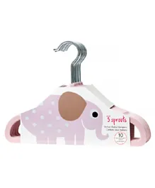 3 Sprouts Non-Slip Hangers Elephant - Pink