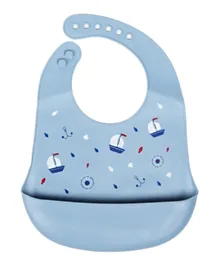 Little Angel Sailor Themed Baby Silicon Bib - Blue