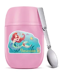 Essmak Disney Little Mermaid Pink Personalized Food Thermos - 475mL