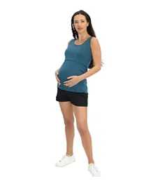 Mums & Bumps Angel Maternity & Nursing Crossover Singlet Top - Teal