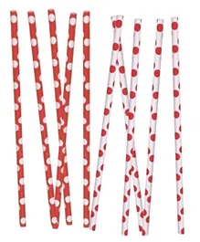 Unique Ruby Red Dot Straws - Pack of 10