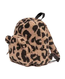 Petit Monkey Backpack Teddy Leopard Brown - 11 Inches