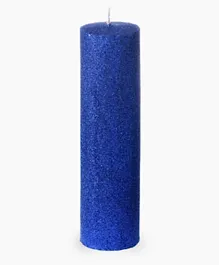 Dream Decor Glitter Pillar Candle - Blue