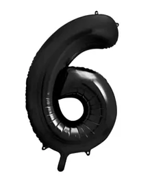 PartyDeco Foil Balloon Number 6 - Black
