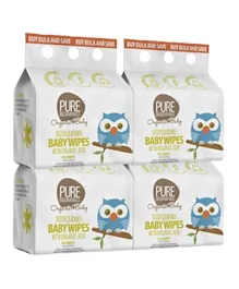 Pure Beginnings Biodegradable Organic Baby Wipes With Organic Aloe Pack Of 4 - 192 Each