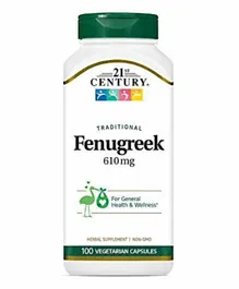 21st Century Fenugreek 610mg Herbal Supplement - 100 Vegetarian Capsules