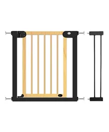 Baby Safe Wooden Safety Gate With Extension - Natural Wood