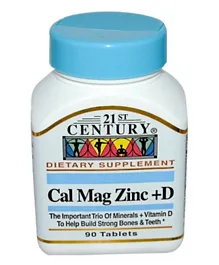21st Century Cal Mag Zinc + D Mineral Supplement - 90 Tablets