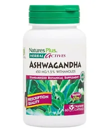 NaturesPlus Herbal Actives Ashwagandha - 60 Capsules