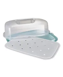 Keeeper Paolo Part Buttler With Regular Tray And Muffin Cupcake Holder Tray Lid With Handle - Aquamarine