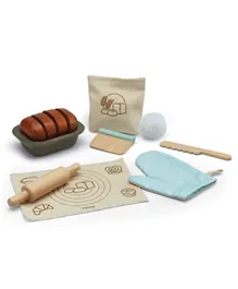 Plan Toys Wooden Sustainable Play Bread Loaf Set - 12 Pieces