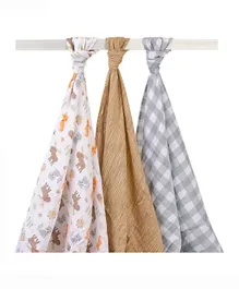 Hudson Childrenswear Luxe Muslin Swaddles Into The Woods - 3 Pieces
