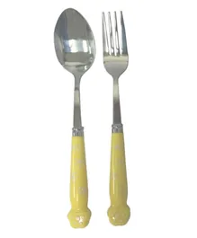 Brain Giggles Stainless Steel Paw Kids Cutlery Set with Case - Yellow