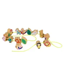 Iwood Wooden Forest Beads Blocks Set - 16 Pieces