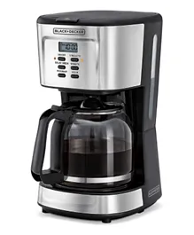 Black and Decker 12 Cup Programmable Coffee Machine 1.5L 900W DCM85-B5 - Black and Silver
