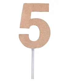 Forum Diamond Cake Toppers With Stick Number 5 - Rose Gold