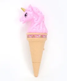 Unicorn Horse Ice Cream Light Music Flash Magic Wand - Pink