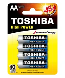 Toshiba Japanese Energy High Power LR6 AA Batteries - 4 Pieces