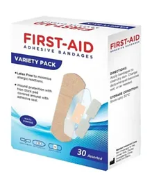 First Aid Variety Pack Bandages - Pack of 30