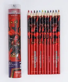 Marvel Spiderman Spider Hero Tin Tube Coloring Pencils - 12 Pieces