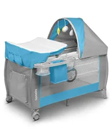 Lionelo Sven Plus 2 in 1 Travel Bed Playpen - Turquoise Blue