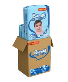 Sanita Bambi Extra Absorption Baby Diapers Mega Pack Baby Diapers Pack of 2 Size 4 - 80 Pieces each