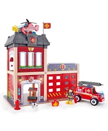 Hape Wooden City Fire Station Multicolor - 13 Pieces