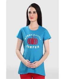 House of Napius Cap Sleeves Maternity Humour Tee - Sky blue