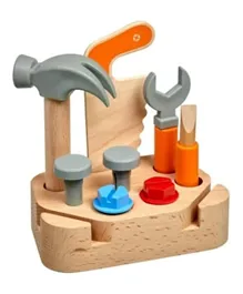 Baybee Wooden Construction Mechanic Toolbox Accessory Play Set - 8 Pieces