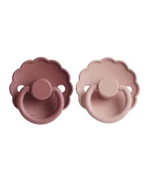 FRIGG Daisy Silicone Baby Pacifier 2-Pack Blush/Woodchuck - Size 2