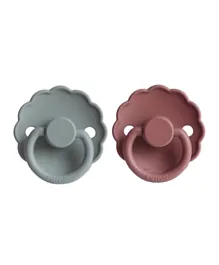 FRIGG Daisy Silicone Baby Pacifier 2-Pack French Gray/Woodchuck - Size 2