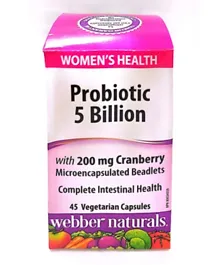 Webber Naturals Women's Probiotic 5 Billion Vcap - 45 Capsules