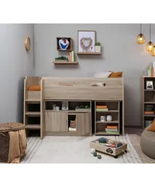 Pan Emirates Tangled Kids Loft Bed With Desk & Storage - Natural